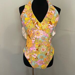 50% off FLASH SALE! Show Me Your MUMU- Cape Cod One Piece- Groovy Blooms- XL